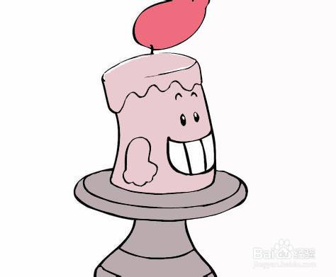 哈哈大笑的彩色蜡烛的简笔画