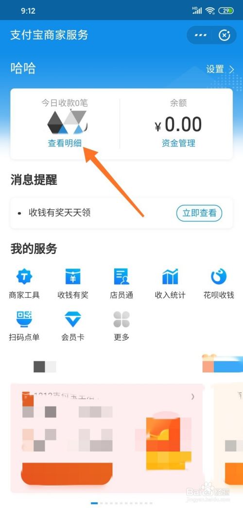 支付宝如何查看商家收入明细