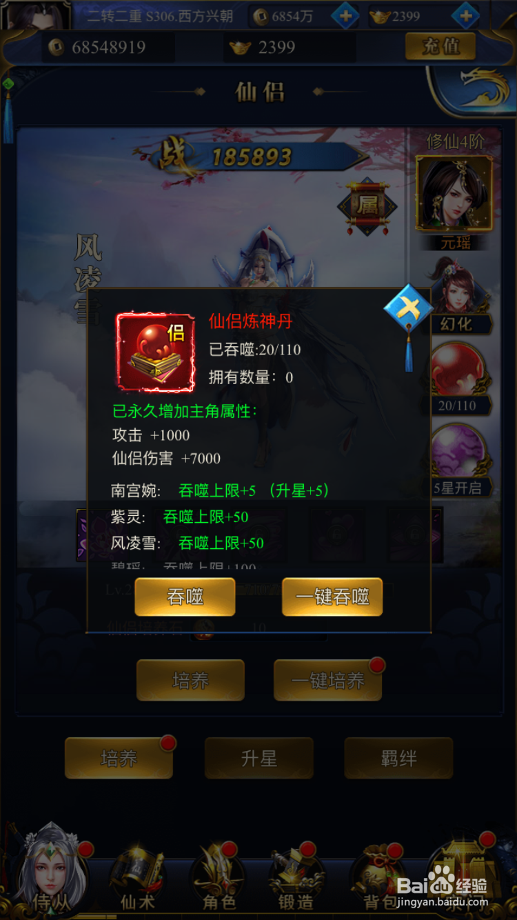 凡人飞仙传仙侣功能如何使用