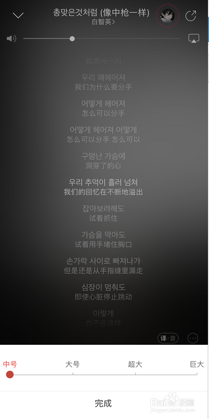 网易云音乐更改歌词字体大小的操作