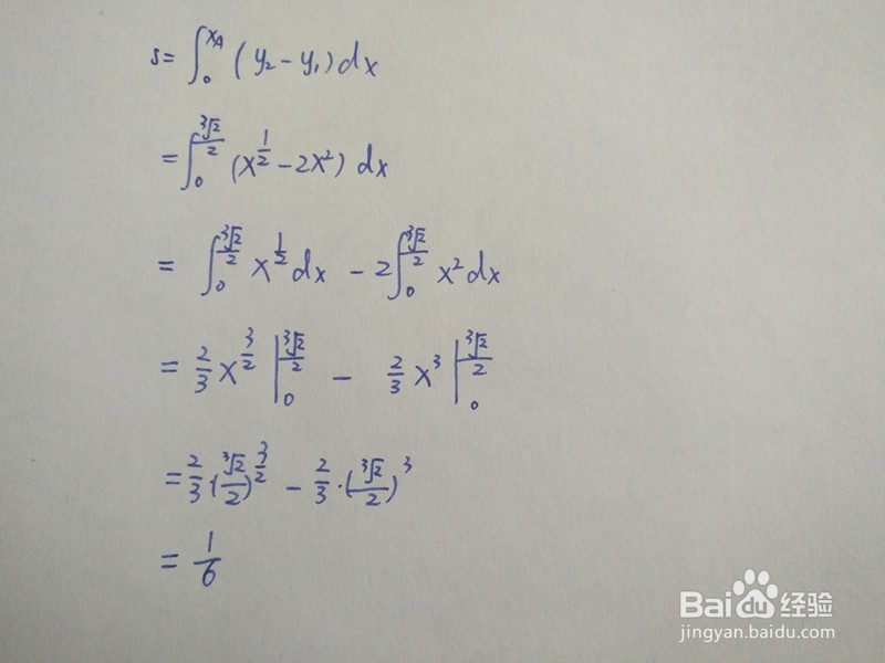 曲线y1=nx^2与y2=√x围成的面积