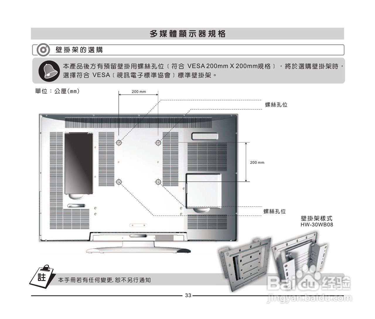 声宝LM-42IW850型液晶显示器说明书:[4]
