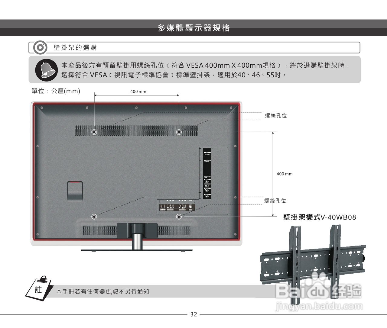 声宝LEM-32Z826型多媒体液晶显示器说明书:[4]