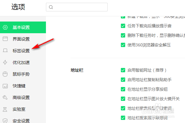 360安全浏览器标签栏不显示网站图标怎么办