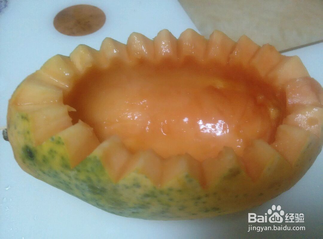 椰香木瓜炖雪蛤的做法