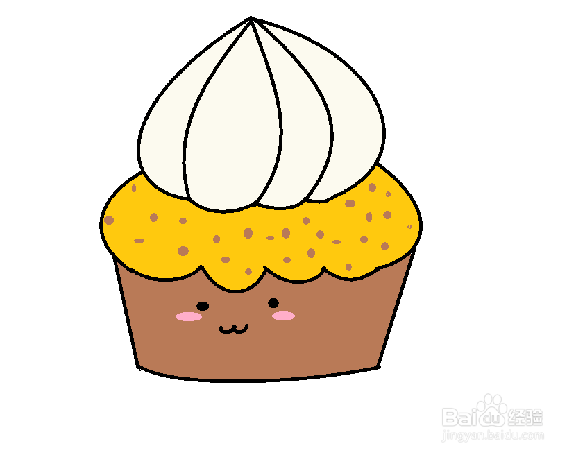 蛋糕上的奶油怎么画图片
