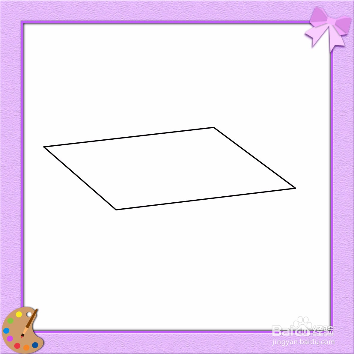 怎么画系着蝴蝶结的长方体盒子的简笔画?