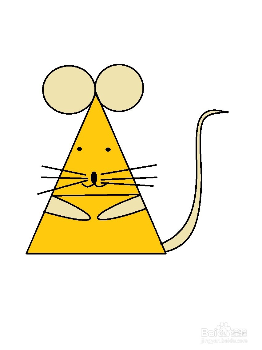 用字母a画老鼠的方法