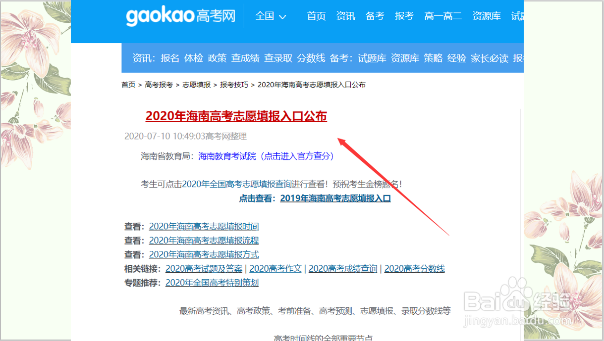 2020年海南高考如何查分和填报志愿