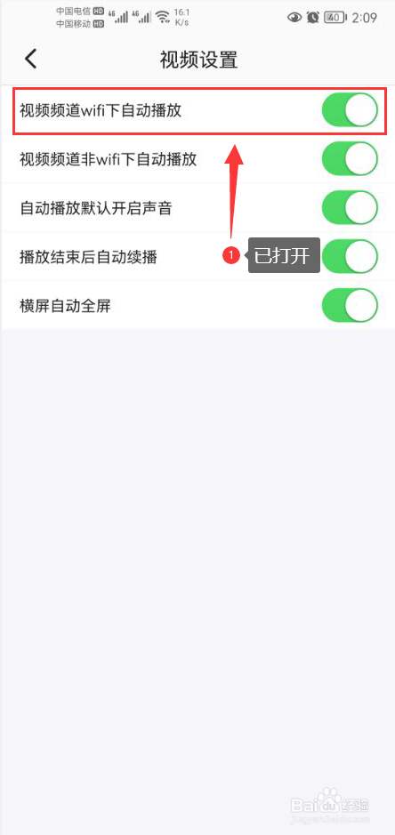 半次元怎么打开视频频道WIFI下自动播放功能
