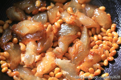 葱烧黄豆牛蹄筋