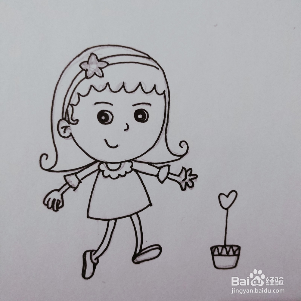 简笔画62：卡通可爱女孩