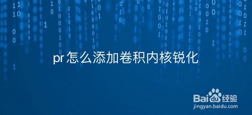 pr怎么添加卷积内核锐化