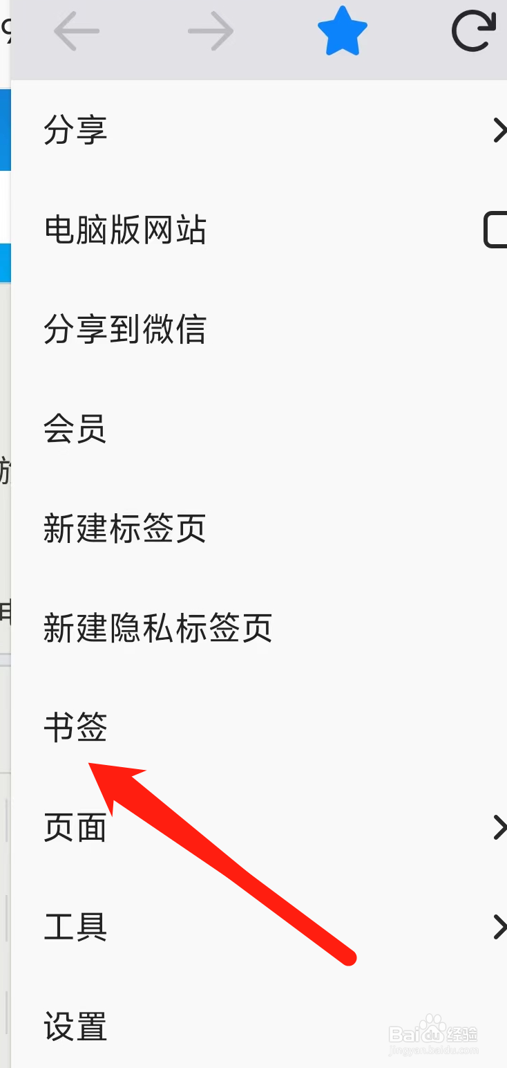 蚂蚁浏览器查看书签