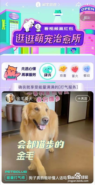 淘宝逛逛怎么进入萌宠治愈所活动