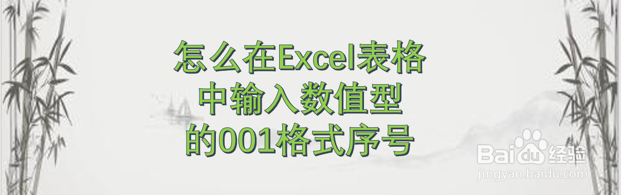 怎么在Excel表格中输入数值型的001格式序号