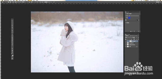 如何用PS给照片添加漫天雪花的效果