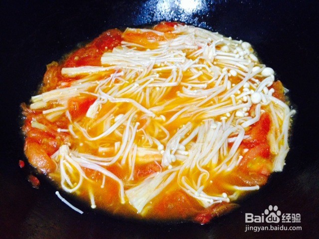 怎么做番茄烩金针菇？