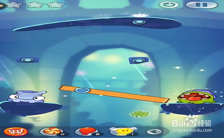 手机游戏割绳子2关卡4-1、关卡4-2三星攻略