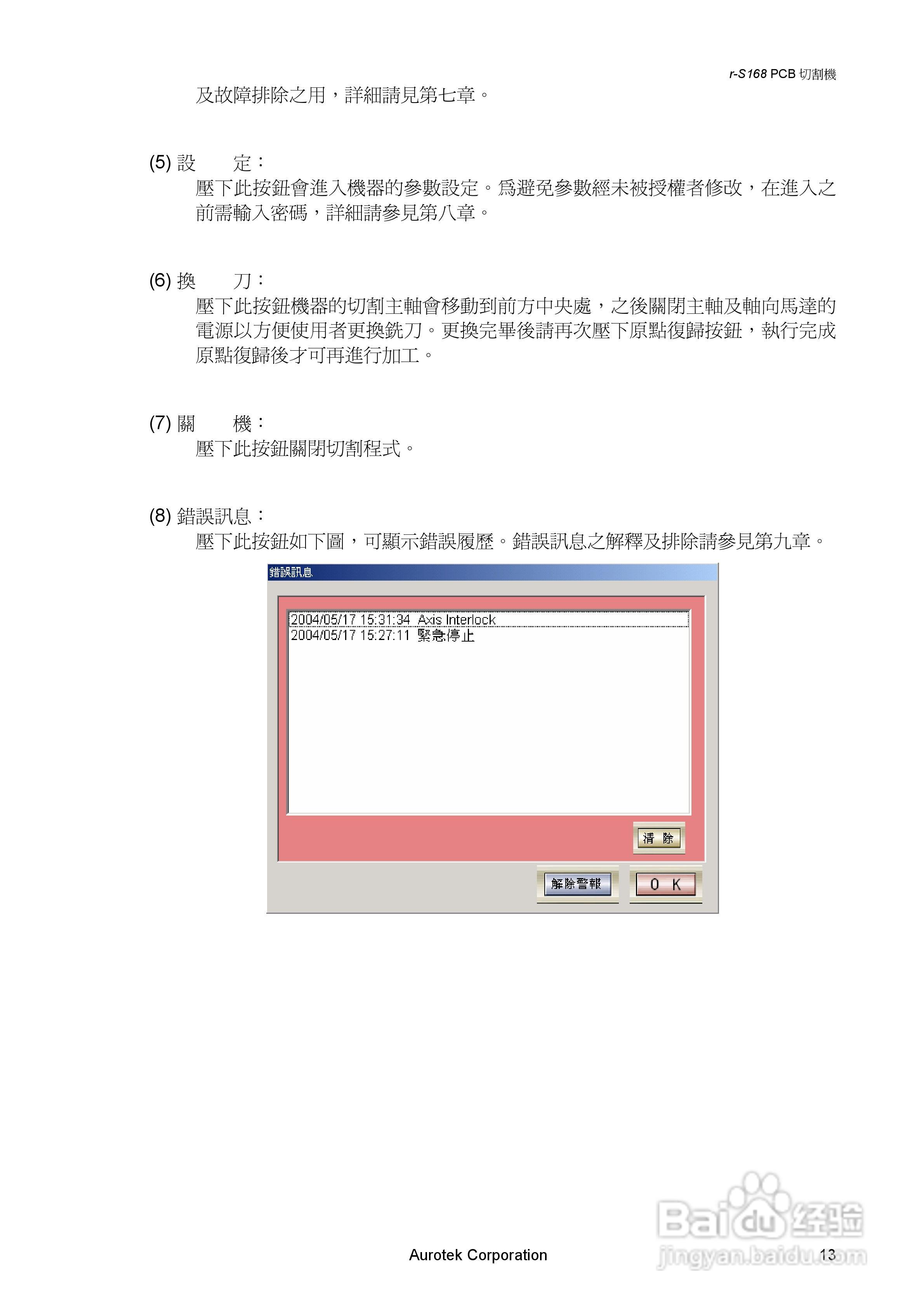 Aurotek &gamma;-S168SA 2-Slide PCB切割机使用手册:[3]