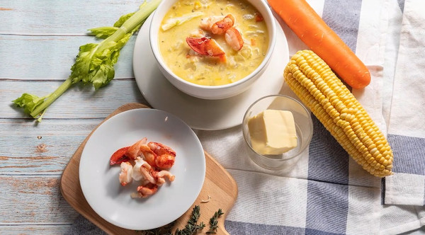 憧憬喝一碗加拿大龙虾玉米浓汤
