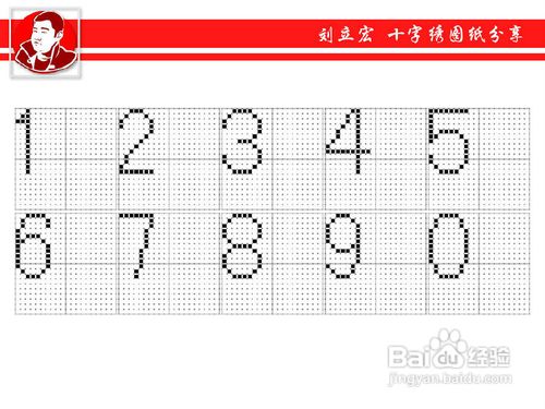 十字绣图纸的分享"数字1~0的绣法 黑体字"