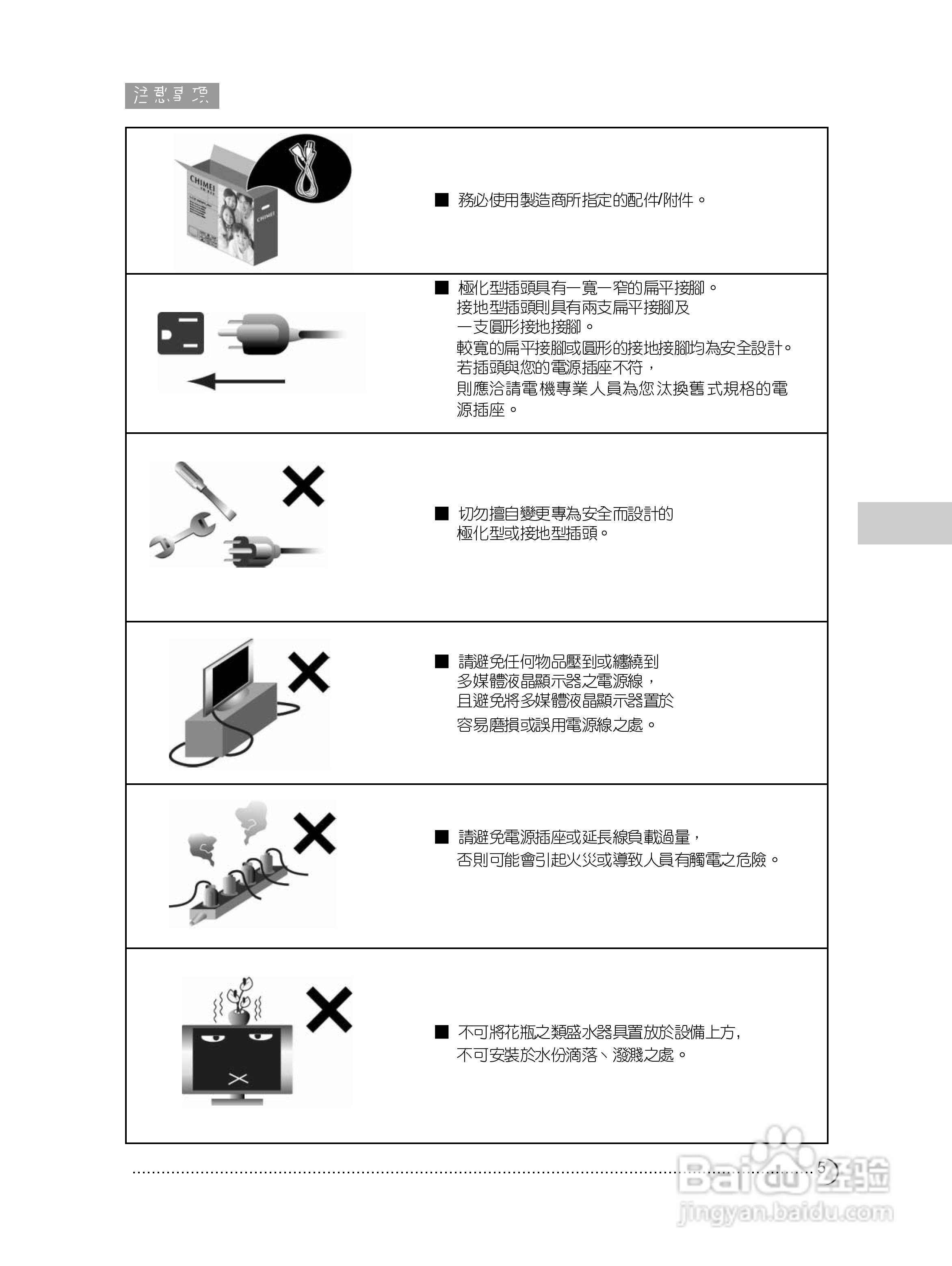 奇美多媒体液晶显示器TL-42W6050D型使用说明书:[1]