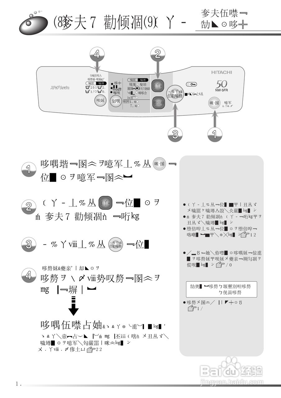 HITACHI NW-5FR型洗衣机使用说明书:[3]