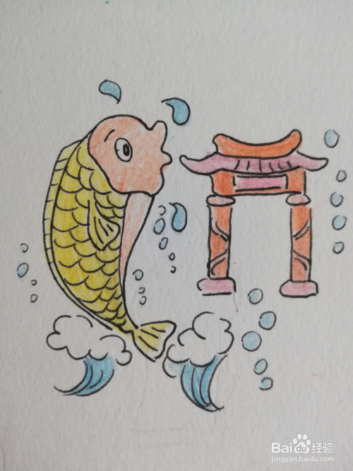 下面和大家分享一下画鲤鱼跳龙门的绘画步骤,希望大家喜欢