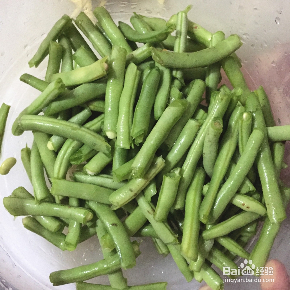 蚝油五花肉片炒四季豆