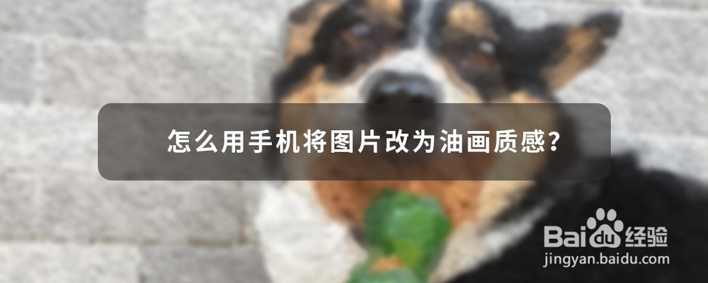 怎么用手机将图片改为油画质感