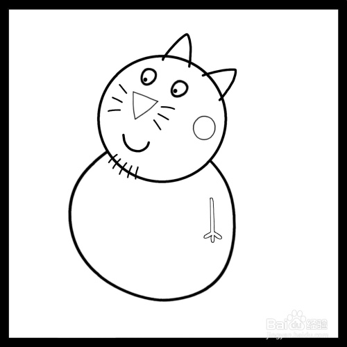 怎么画猫爸爸简笔画(小猪佩奇)