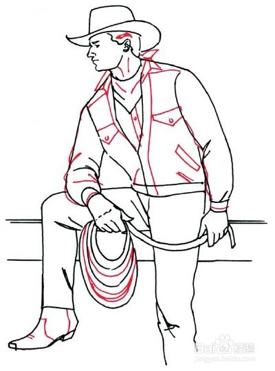 如何在5个步骤中画卡通的牛仔