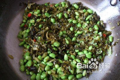 毛豆咸菜炒肉丝的作法