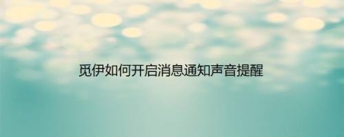 觅伊如何开启消息通知声音提醒