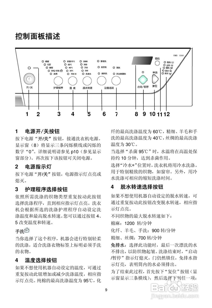 伊莱克斯洗衣机图解图片