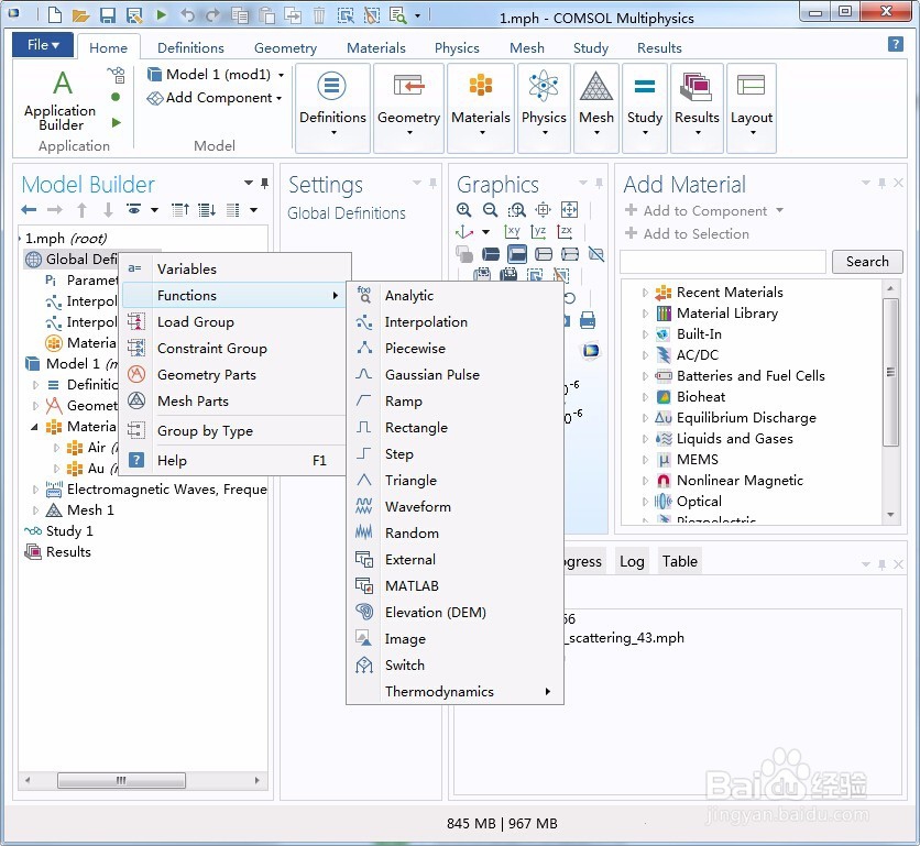 comsol写入材料的折射率