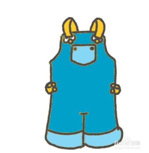 sketchbook怎么画一条蓝色背带裤