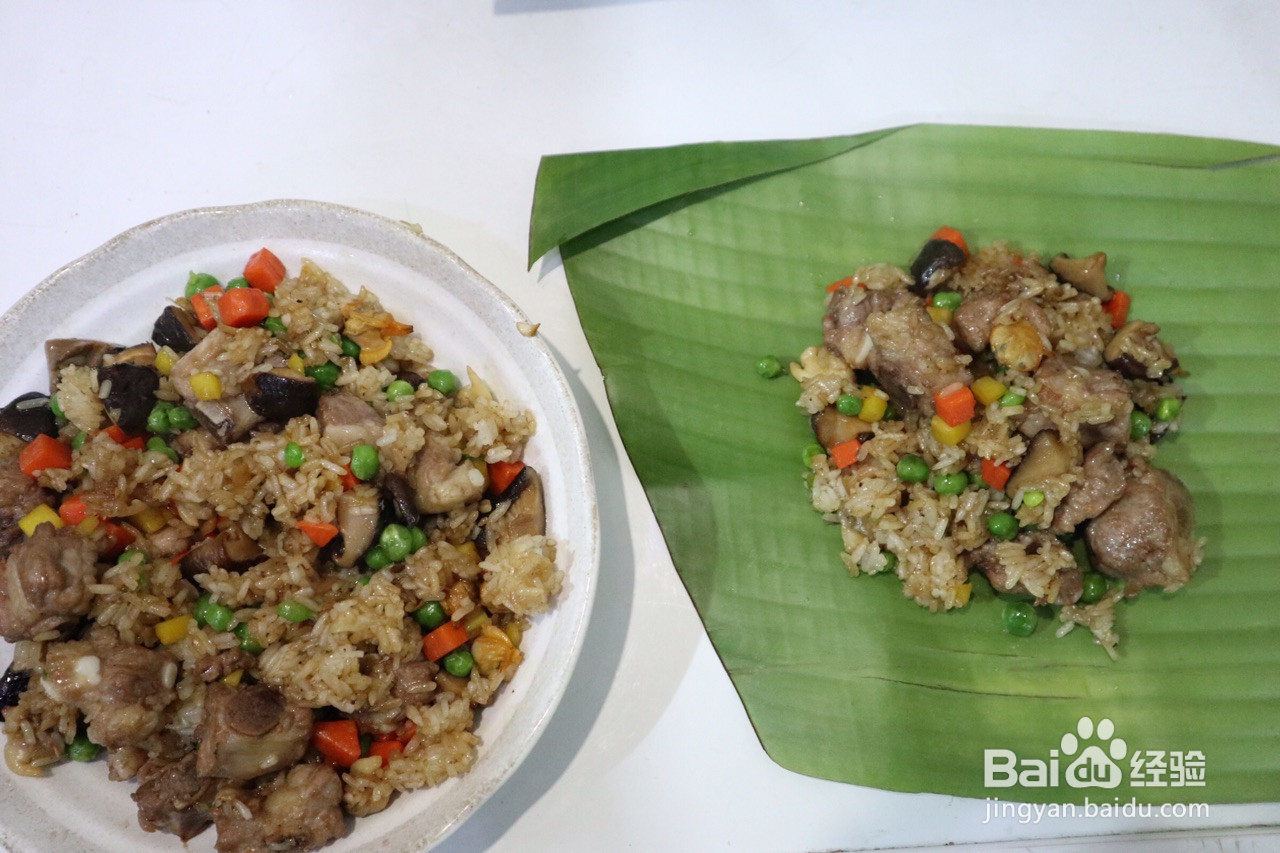芭蕉叶蒸糯米排骨的做法
