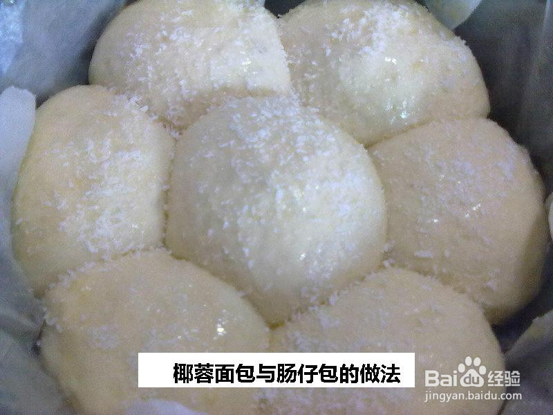 椰蓉面包与肠仔包的做法
