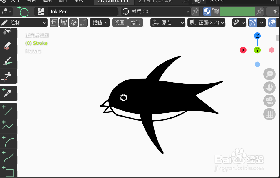 如何使用blender2.9设计黑燕子飞行的2D简图模型