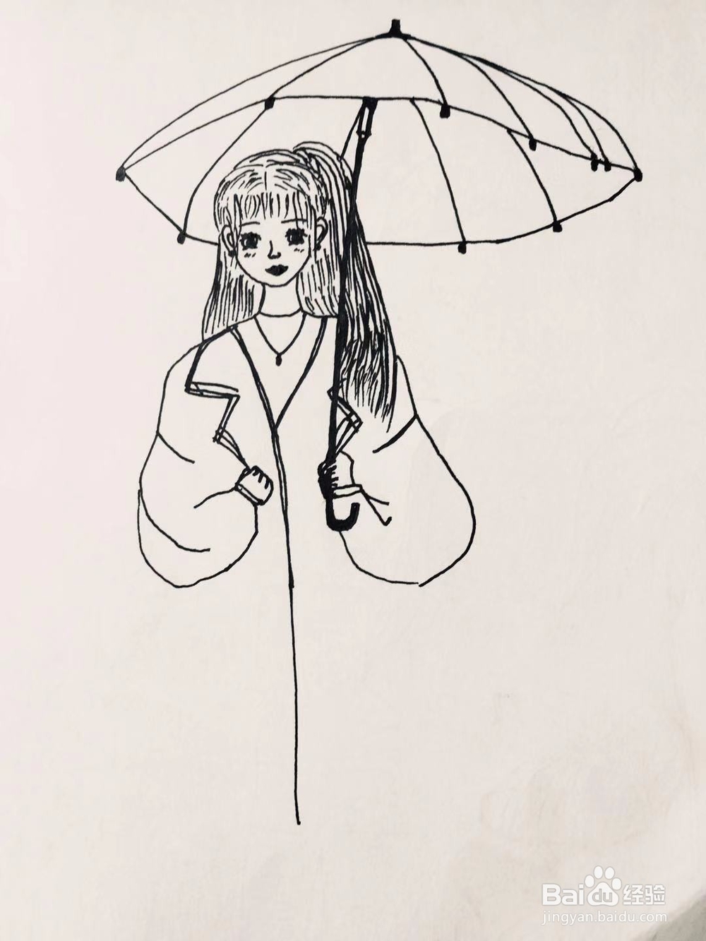 dxdll手绘之打伞的女孩