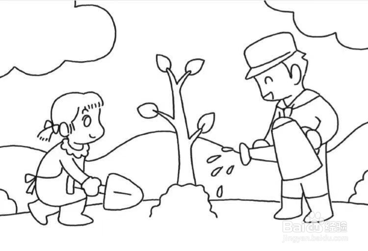 植树节的图画简单图片