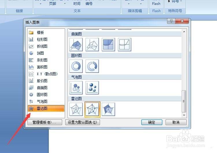 ppt怎么插入雷达图图表