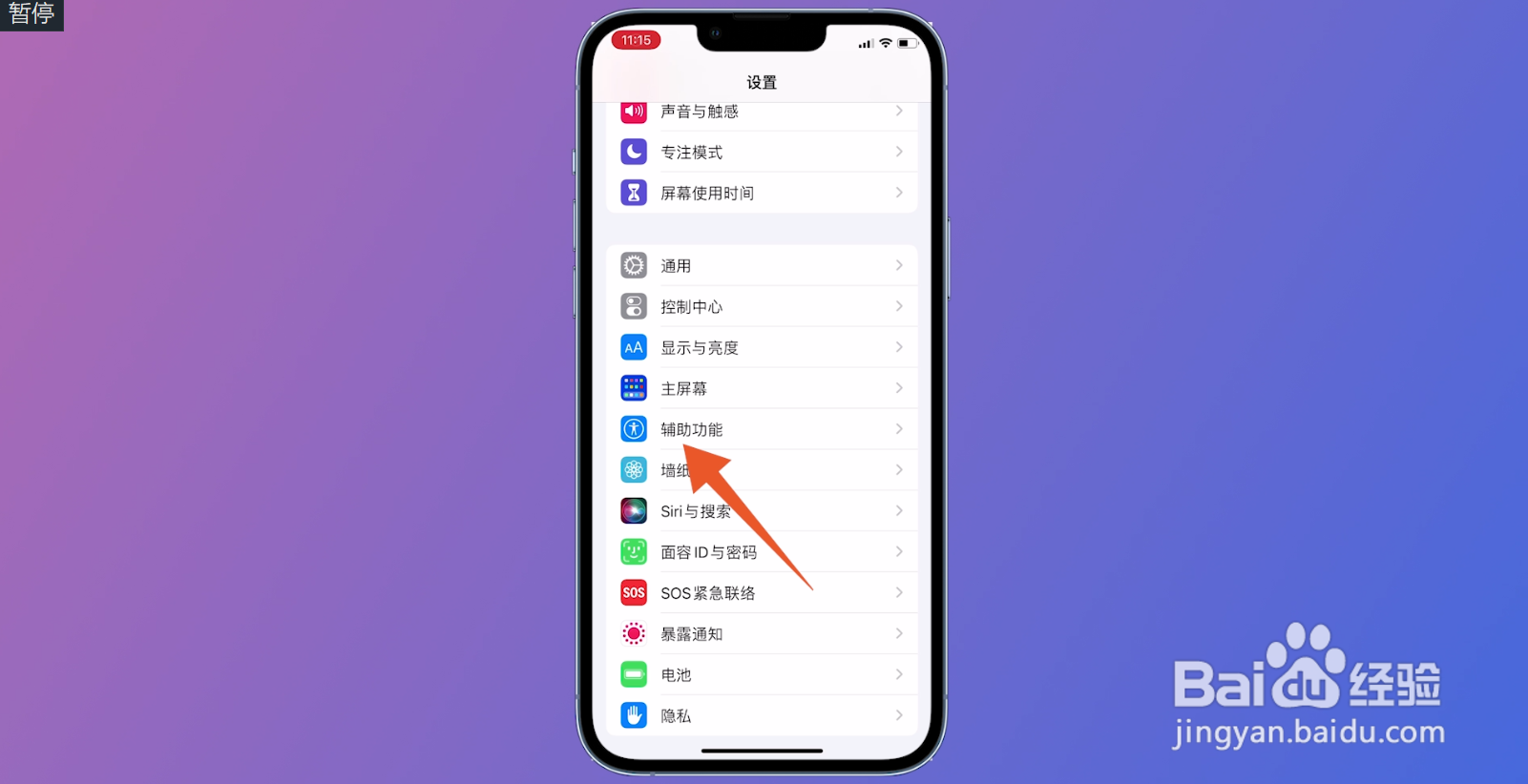 苹果闪光灯闪烁怎么开