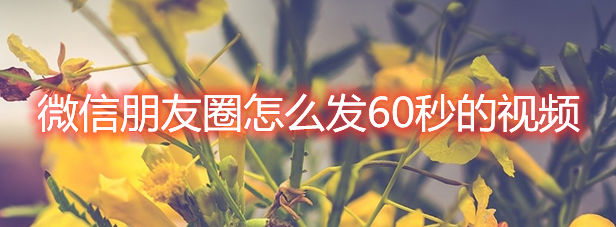 <b>微信朋友圈怎么发60秒的视频</b>