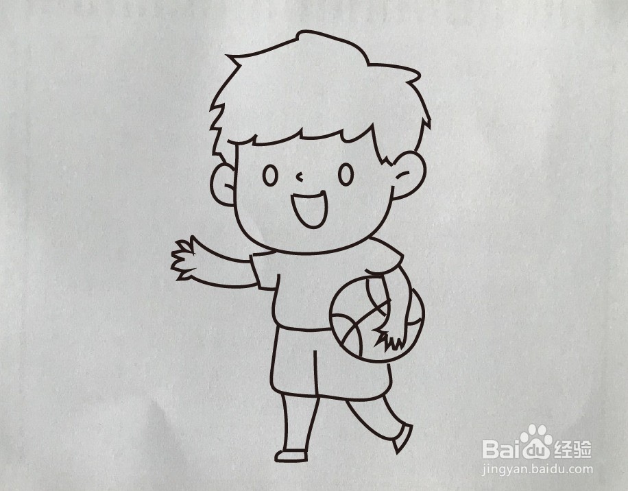 如何画爱运动的男孩简笔画