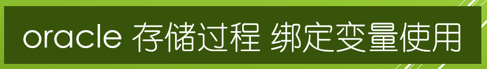 <b>oracle 存储过程 绑定变量使用</b>