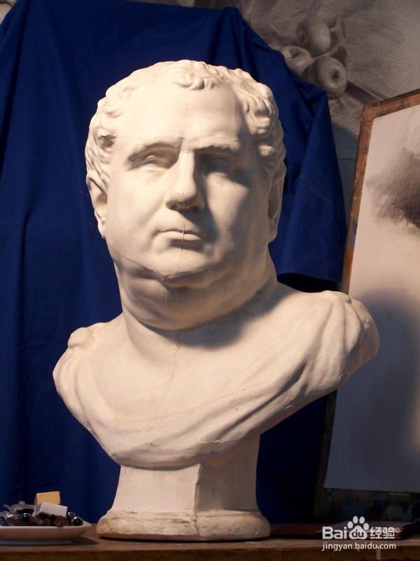 素描石膏罗马王像示范全过程