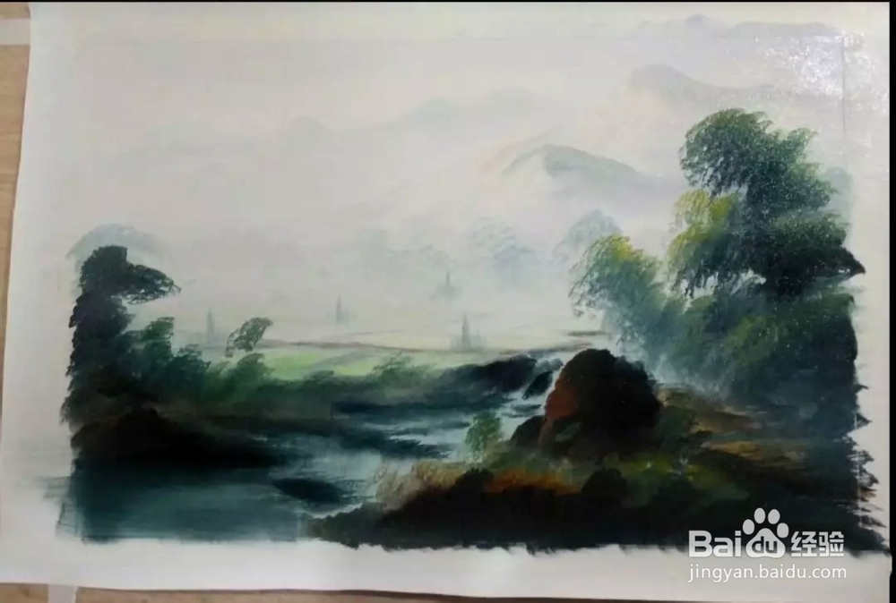 风景油画-刀画的过程